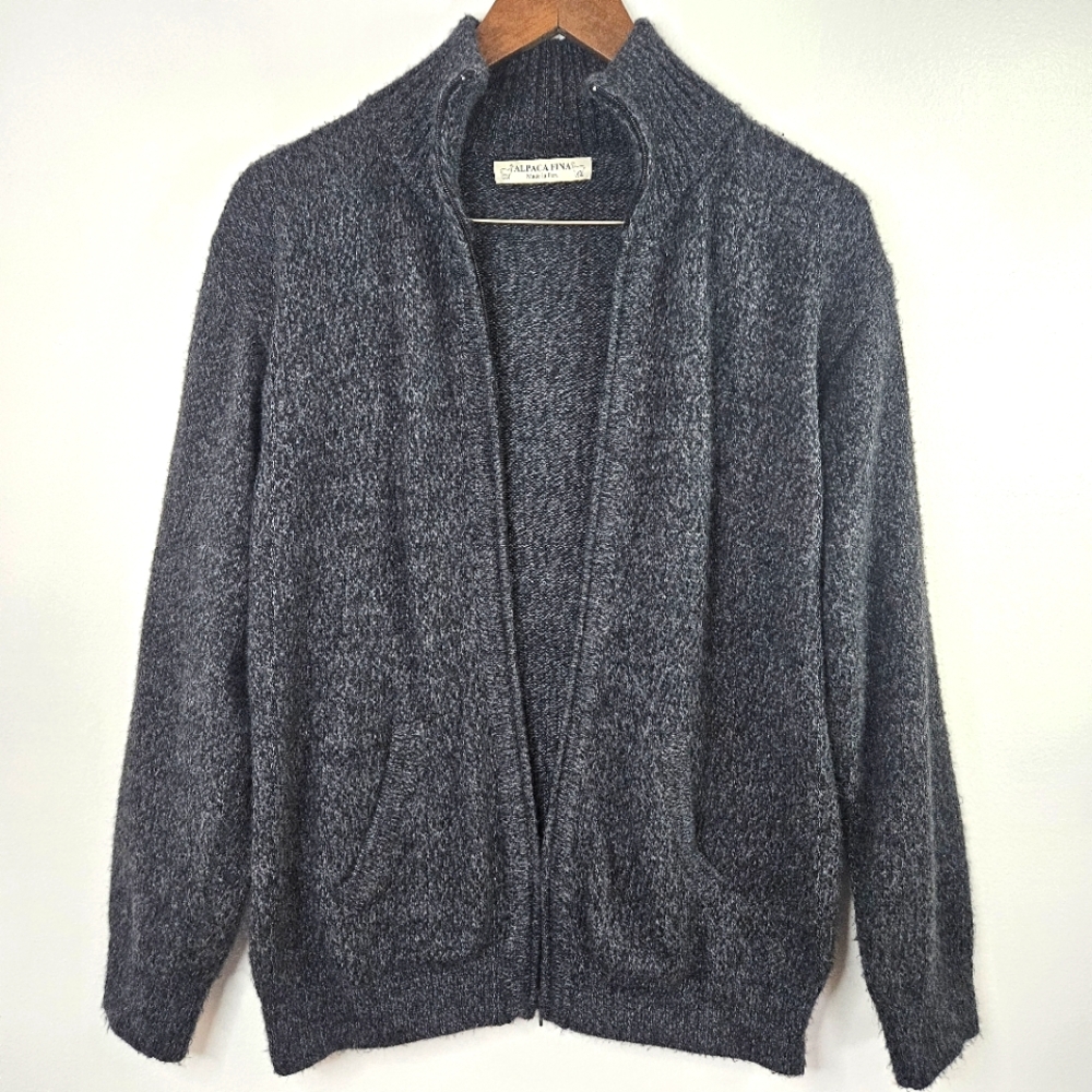 ALPACA FINA Grey Knit Cardigan Jacket